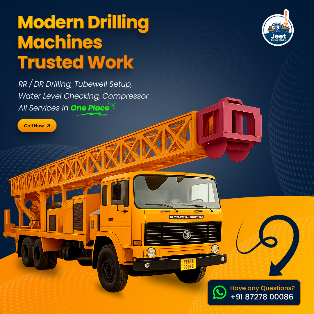 Deep Borewell Drilling Rupnagar | 1800 ft Hard Rock Expert
