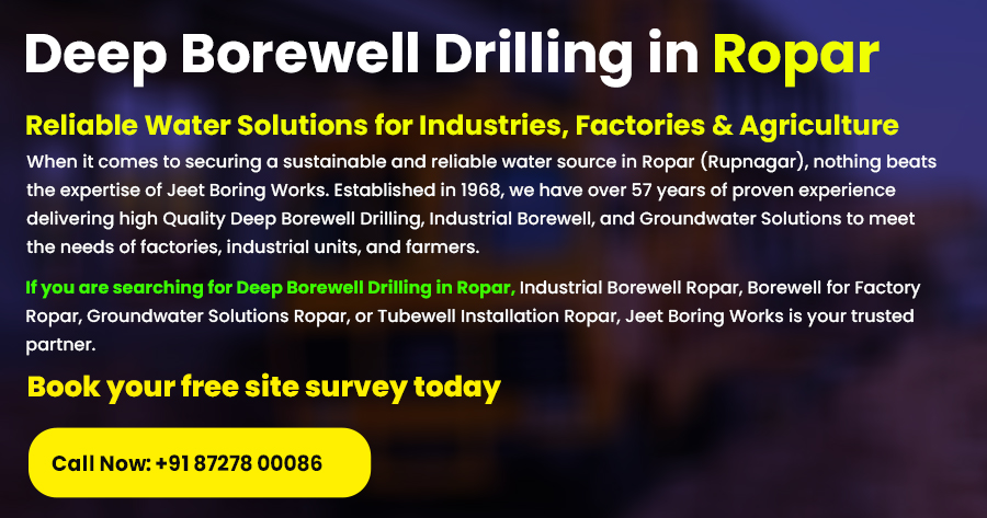 Drilling machine working on an industrial borewell in Ropar